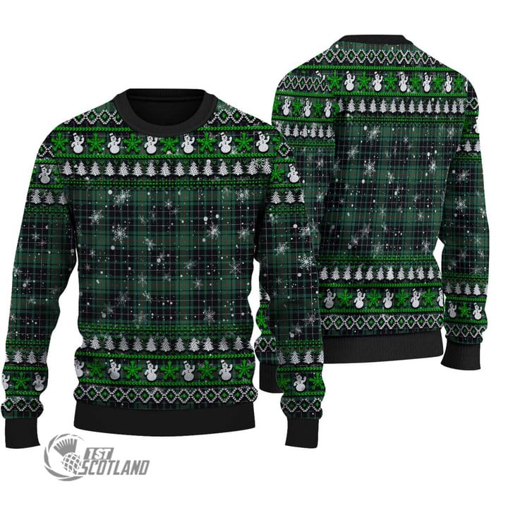 Scottish MacAulay Hunting Ancient Tartan Christmas Knitted Ugly Sweater Shiny