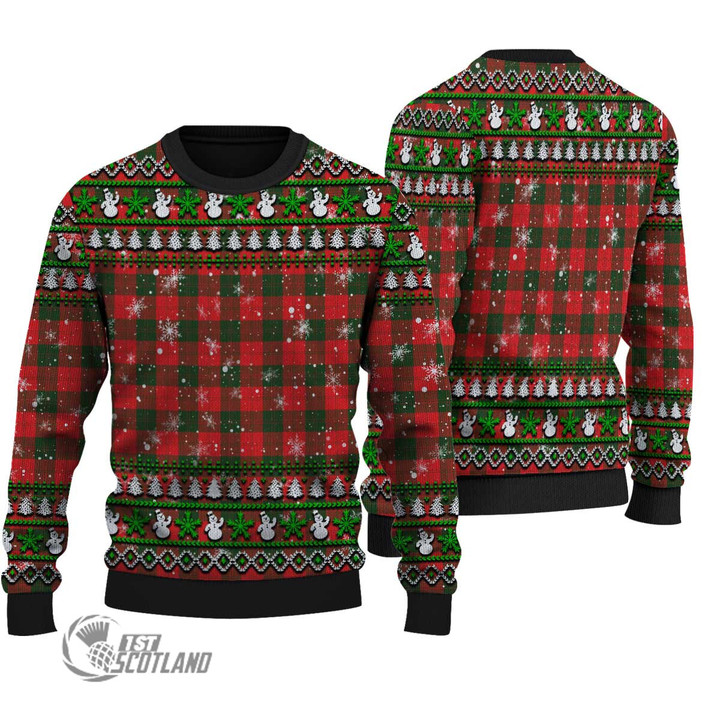 Scottish Erskine Modern Tartan Christmas Knitted Ugly Sweater Shiny