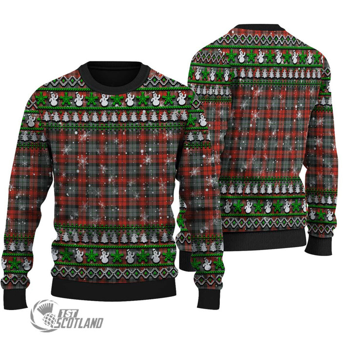 Scottish MacLachlan Weathered Tartan Christmas Knitted Ugly Sweater Shiny