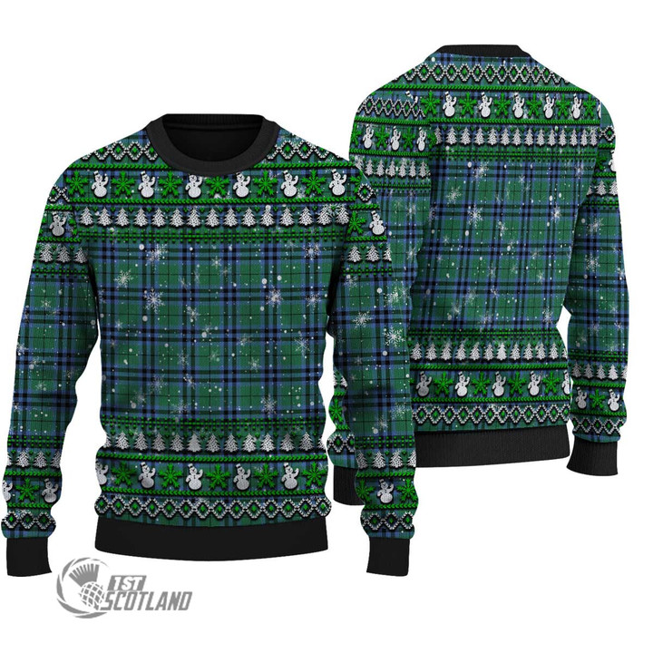 Scottish Keith Ancient Tartan Christmas Knitted Ugly Sweater Shiny
