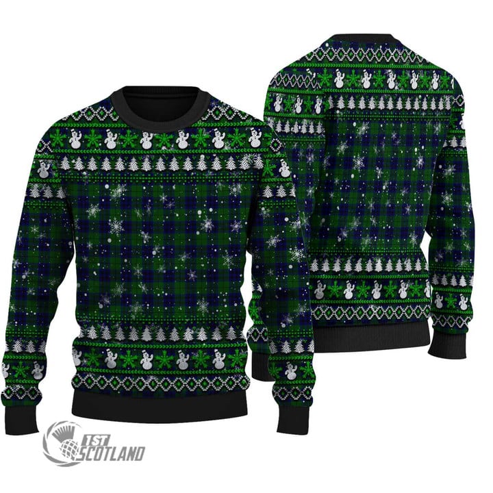 Scottish Keith Modern Tartan Christmas Knitted Ugly Sweater Shiny