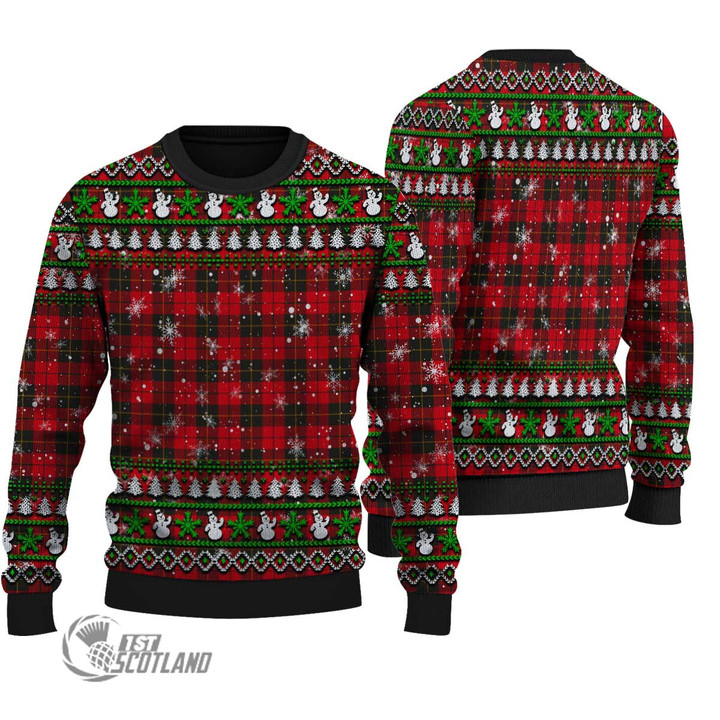 Scottish Wallace Weathered Tartan Christmas Knitted Ugly Sweater Shiny