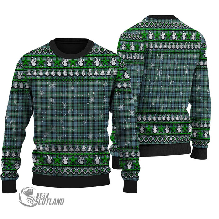 Scottish Melville Tartan Christmas Knitted Ugly Sweater Shiny