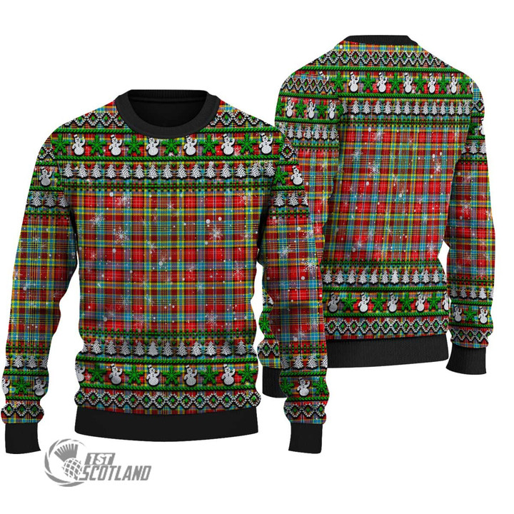 Scottish Ogilvie Tartan Christmas Knitted Ugly Sweater Shiny