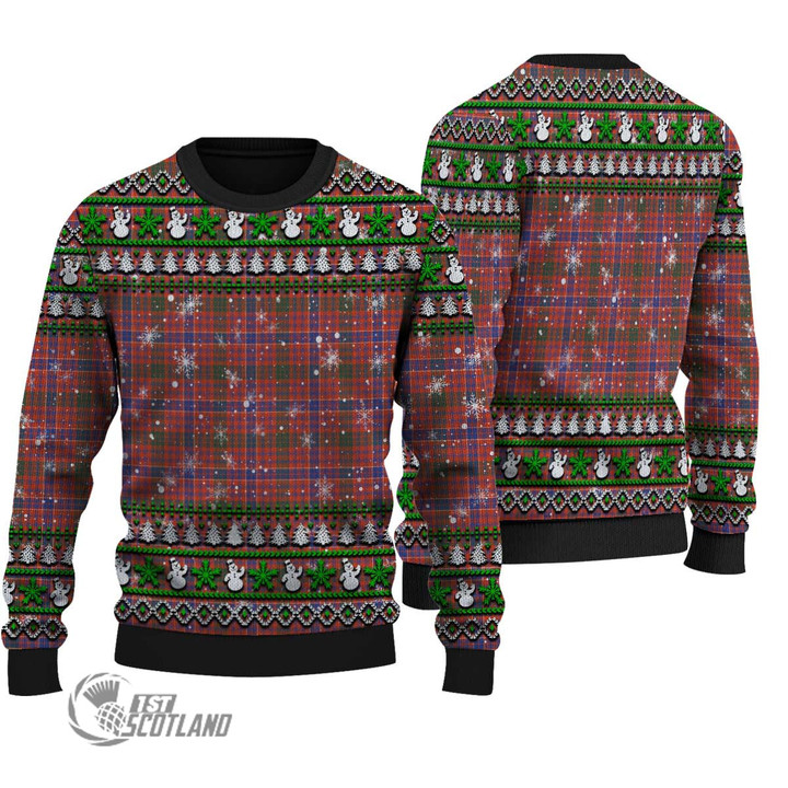Scottish MacRae Ancient Tartan Christmas Knitted Ugly Sweater Shiny