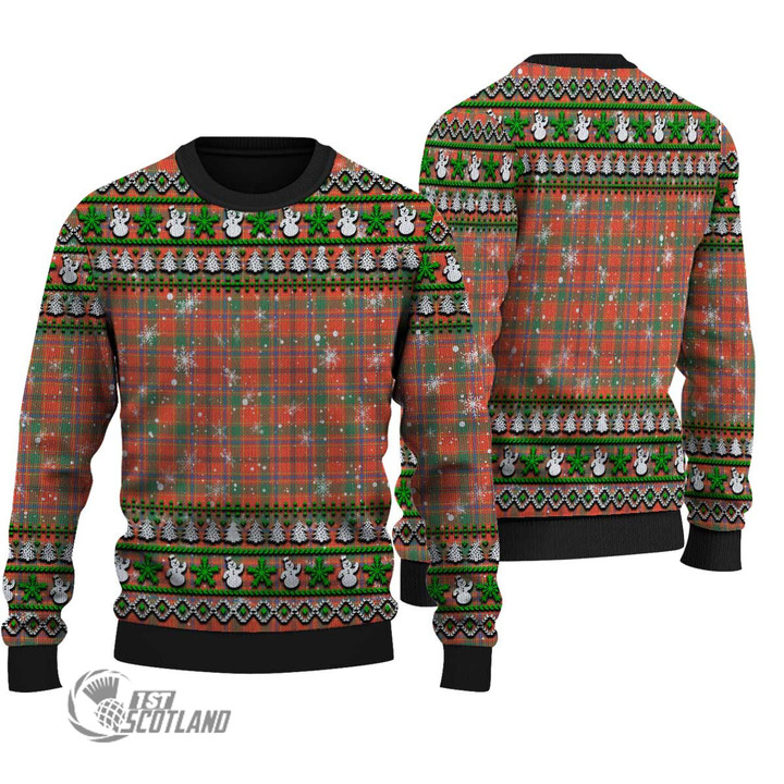 Scottish Munro Ancient Tartan Christmas Knitted Ugly Sweater Shiny