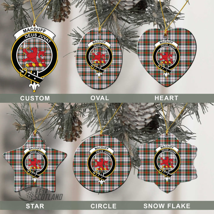 Scottish MacDuff Dress Ancient Tartan Crest Christmas Ornament Full Plaid