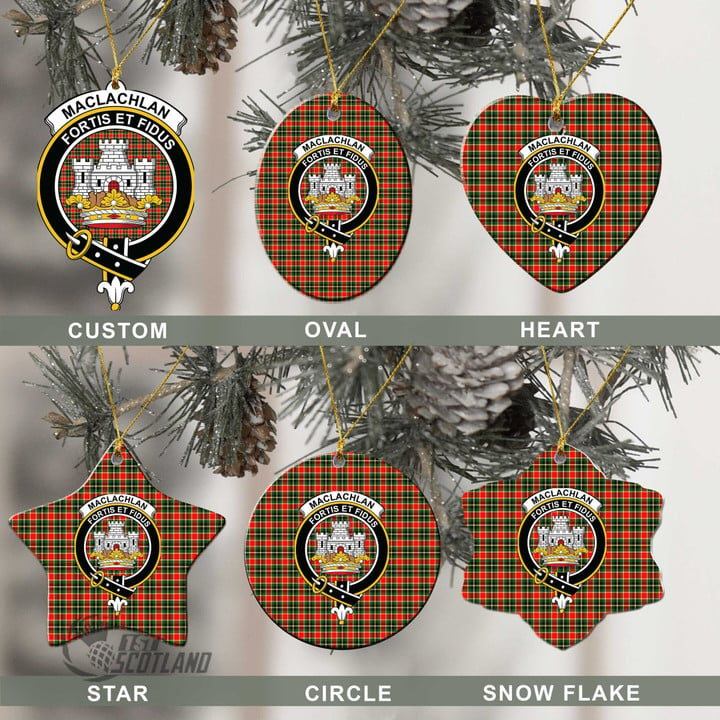 Scottish MacLachlan Hunting Modern Tartan Crest Christmas Ornament Full Plaid
