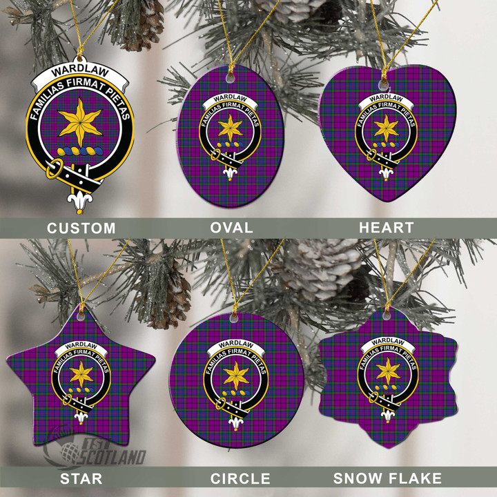 Scottish Wardlaw Modern Tartan Crest Christmas Ornament Full Plaid