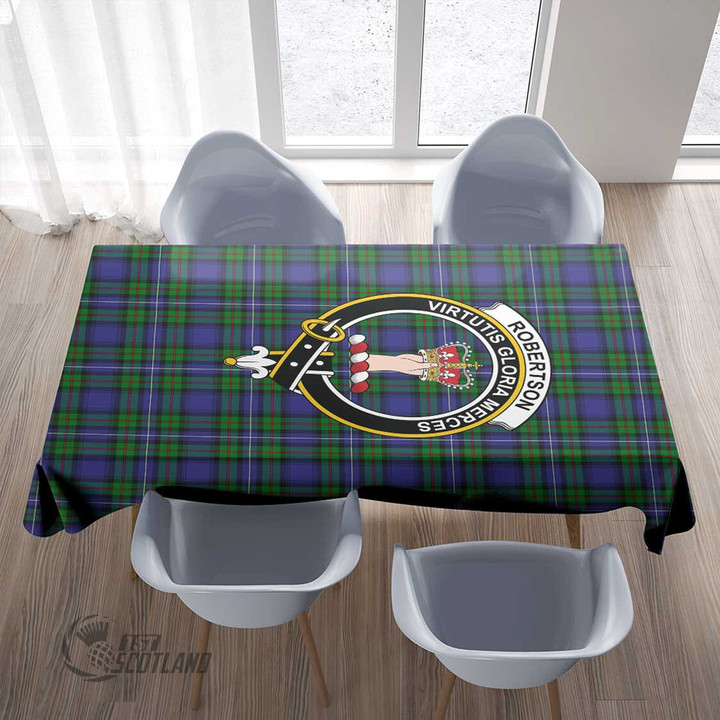 Scottish Robertson Hunting Modern Tartan Crest Rectangle Tablecloth Full Plaid