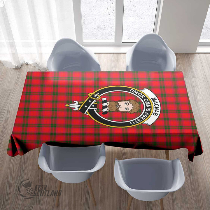 Scottish MacNab Modern Tartan Crest Rectangle Tablecloth Full Plaid