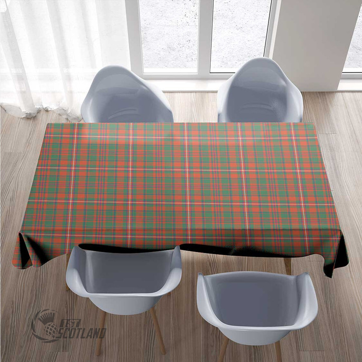 Scottish MacKinnon Ancient Tartan Rectangle Tablecloth Full Plaid