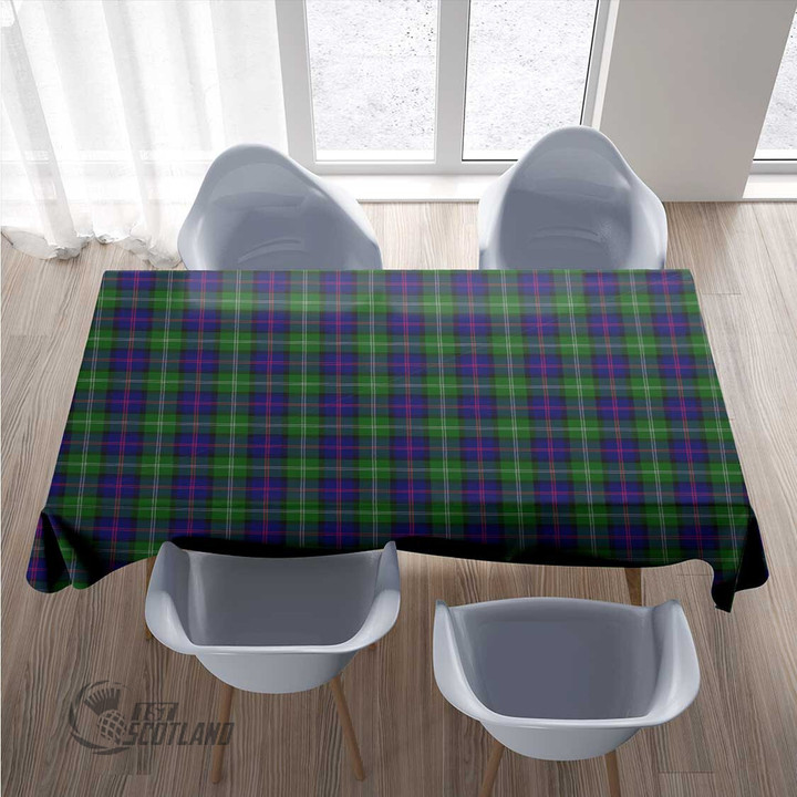 Scottish MacThomas Modern Tartan Rectangle Tablecloth Full Plaid