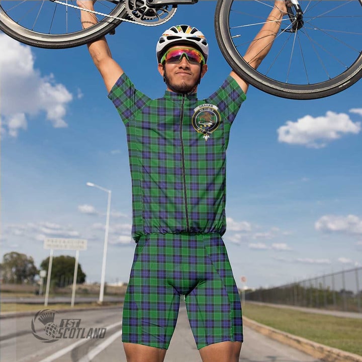 Scottish Graham of Menteith Modern Tartan Crest Men Cycling Set Full Plaid