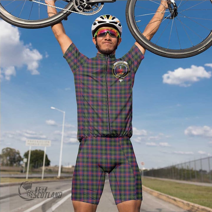 Scottish Logan Modern Tartan Crest Men Cycling Set Full Plaid