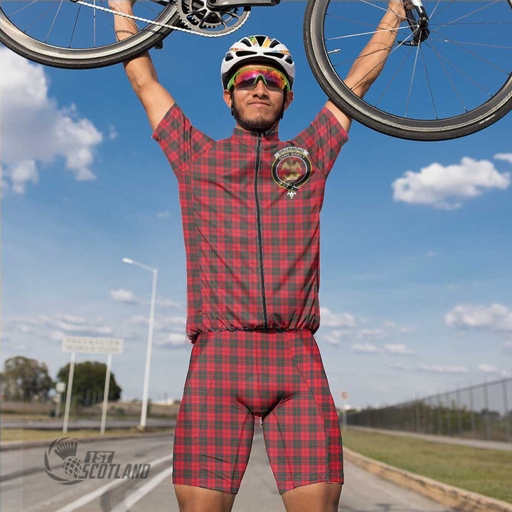 Scottish Drummond Modern Tartan Crest Men Cycling Set Full Plaid
