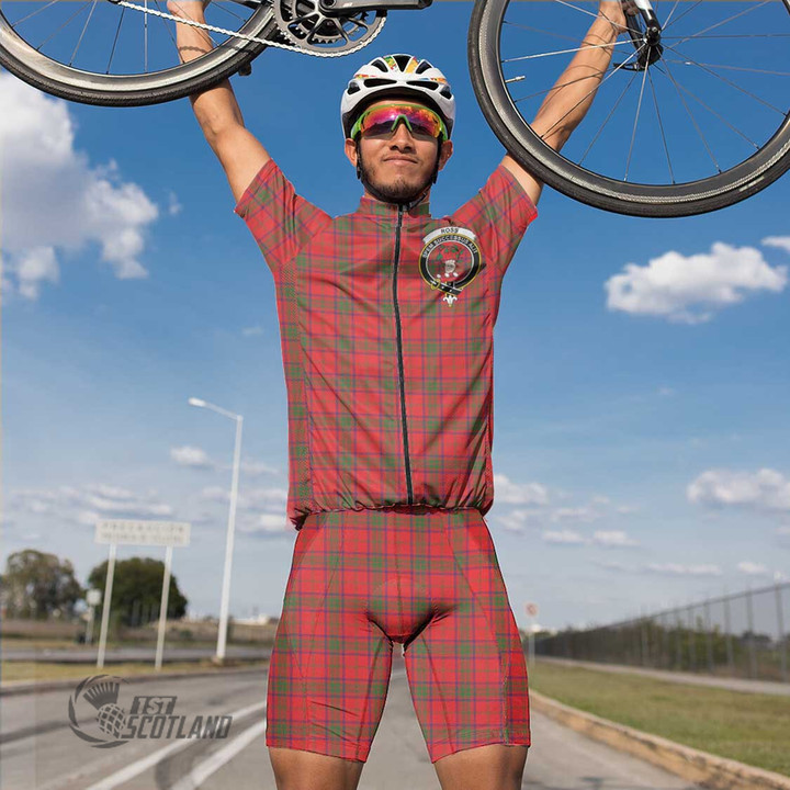 Scottish Ross Modern Tartan Crest Men Cycling Set Full Plaid