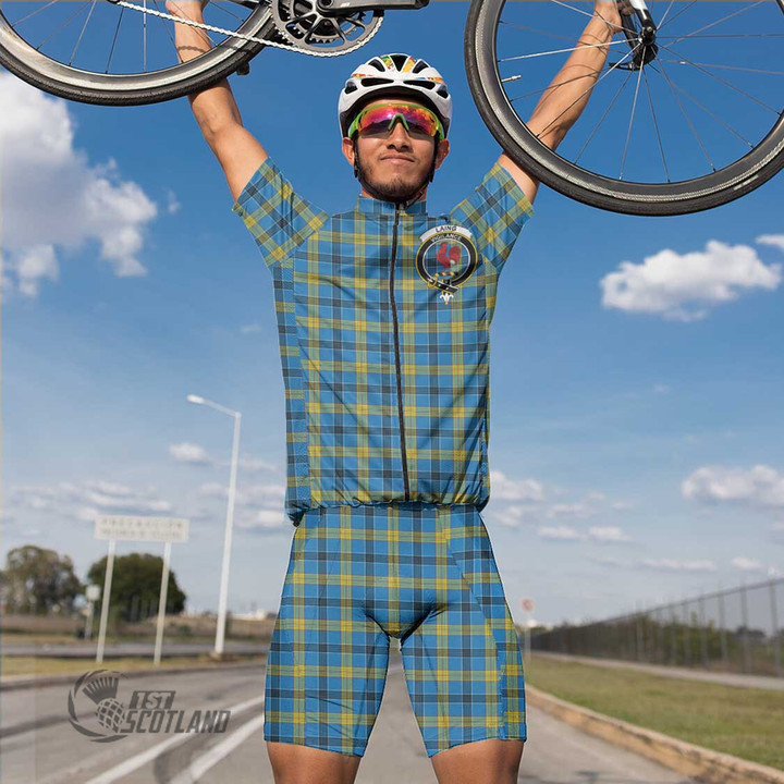 Scottish Laing Tartan Crest Men Cycling Set Full Plaid