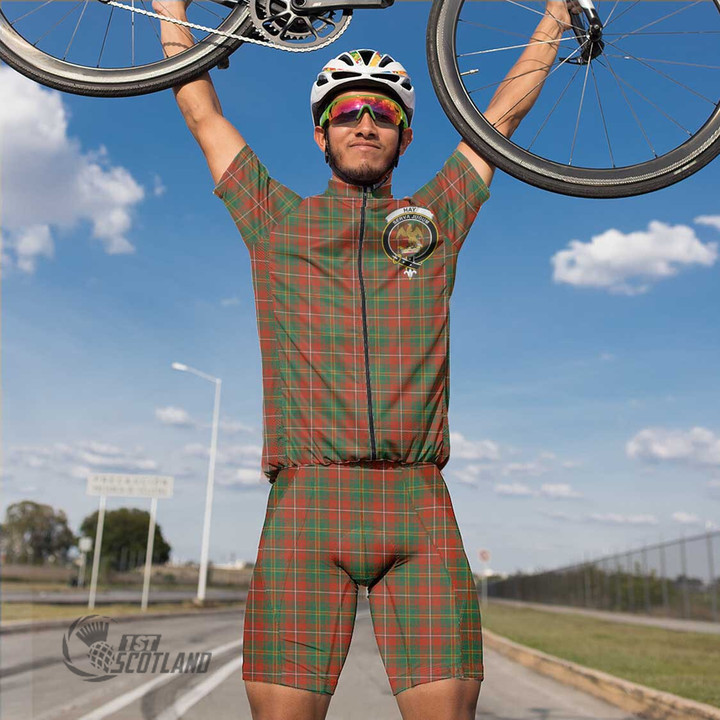 Scottish Hay Ancient Tartan Crest Men Cycling Set Full Plaid