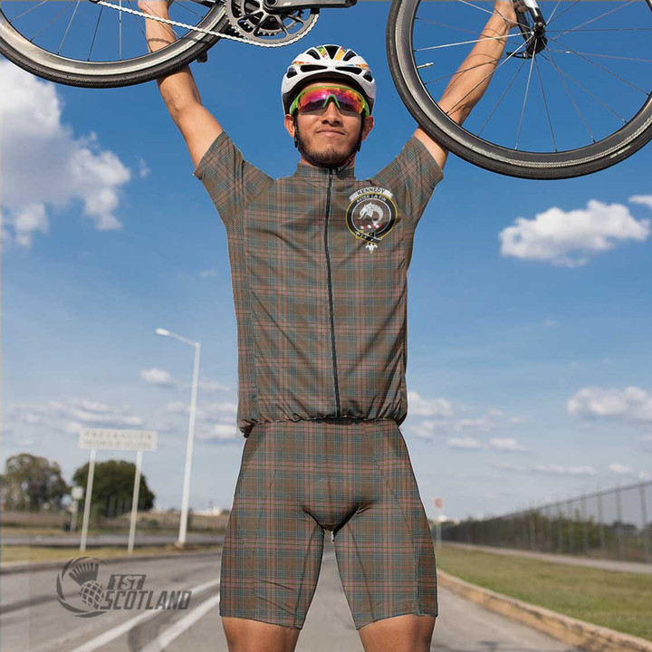 Scottish Kennedy Weathered Tartan Crest Men Cycling Set Full Plaid
