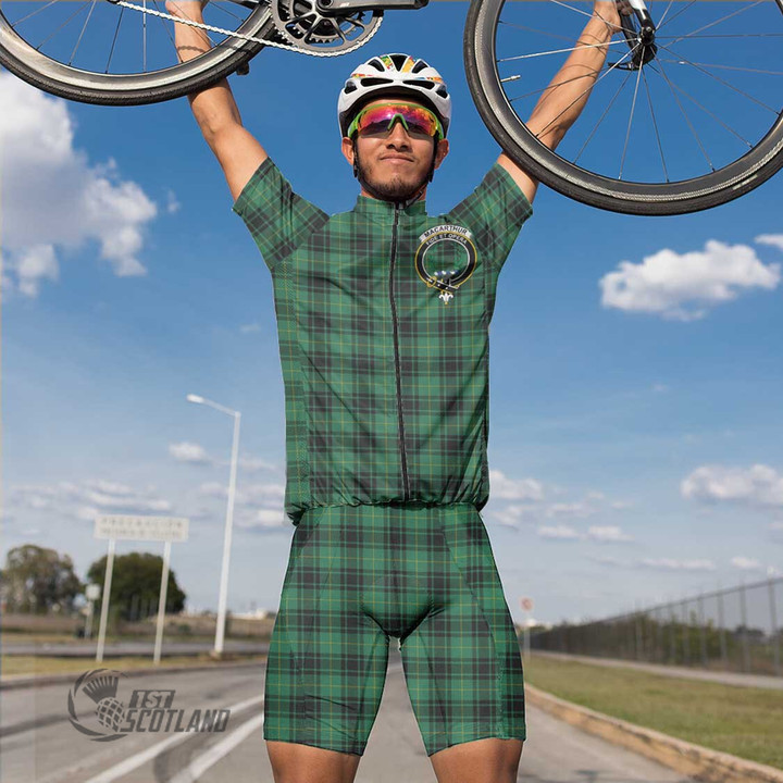Scottish MacArthur - Milton Tartan Crest Men Cycling Set Full Plaid