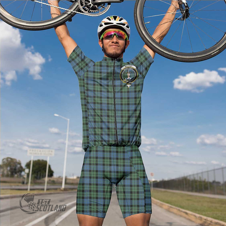 Scottish MacKay Ancient Tartan Crest Men Cycling Set Full Plaid