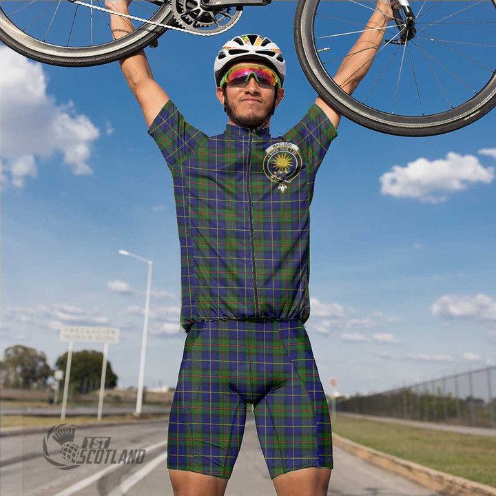 Scottish MacLeod of Harris Modern Tartan Crest Men Cycling Set Full Plaid