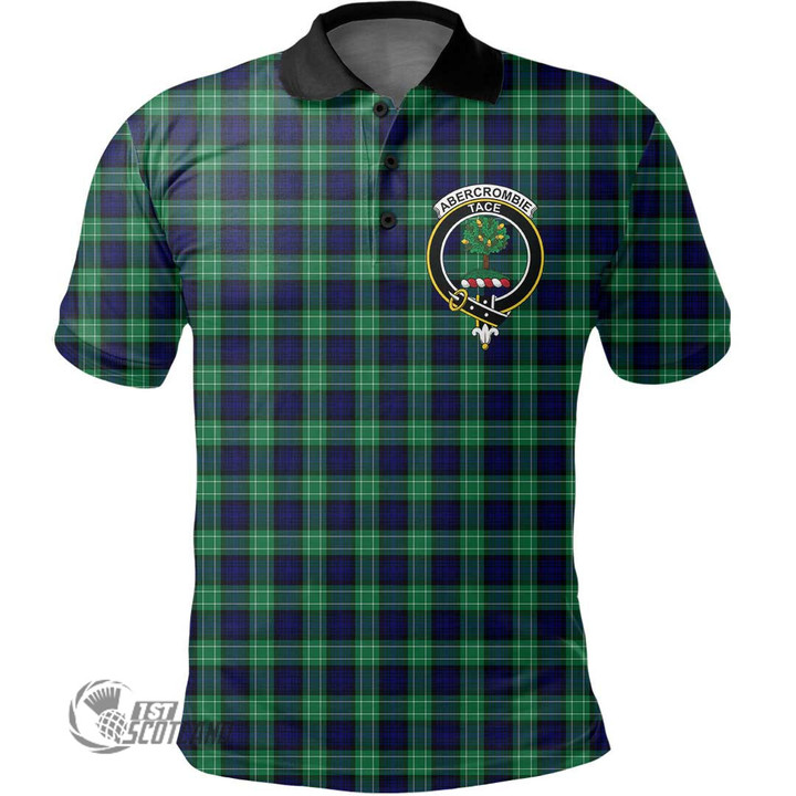 Scottish Abercrombie Tartan Crest Polo Shirt Full Plaid