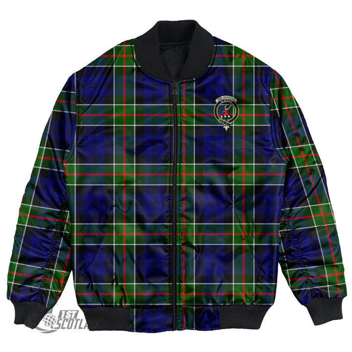 Scottish Colquhoun Modern Tartan Crest Bomber Jacket Full Plaid