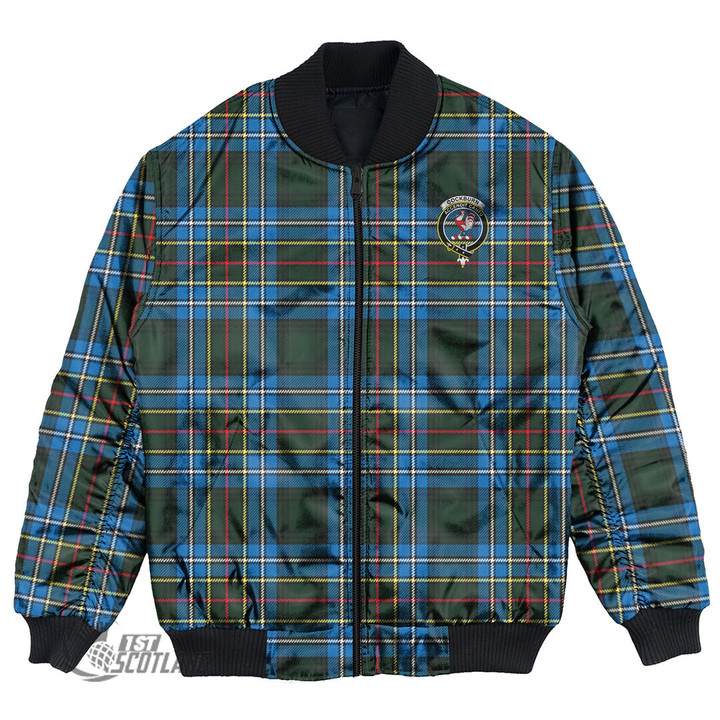 Scottish Cockburn Modern Tartan Crest Bomber Jacket Full Plaid