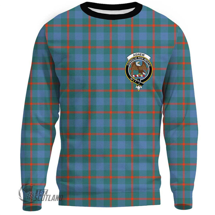 Scottish Agnew Ancient Tartan Crest Sweatshirt Full Plaid