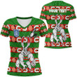 Love New Zealand Clothing - South Sydney Rabbitohs Comic Style V-neck T-shirt A35 | Love New Zealand