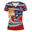 Love New Zealand Clothing - Sydney Roosters Anzac Day New Style V-neck T-shirt A35 | Love New Zealand