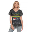 Love New Zealand  Clothing - Penrith Panthers Christmas Women's Deep V-neck Short Sleeve T-shirt A31