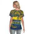 Love New Zealand  Clothing - Parramatta Eels Tattoo Style Women's Deep V-neck Short Sleeve T-shirt A31