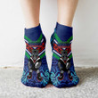 Love New Zealand Socks - (Custom) New Zealand Warriors Tattoo Style Ankle Socks A31