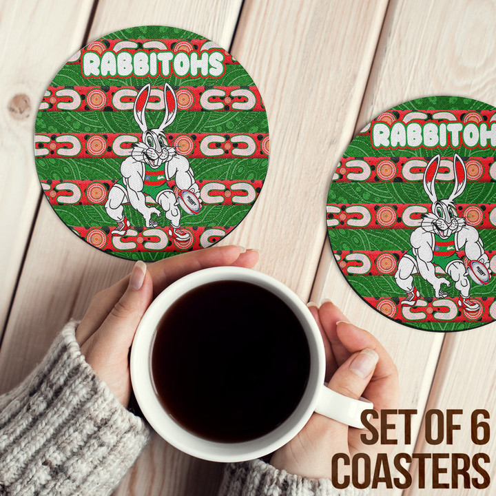 Love New Zealand Coasters (Sets of 6) - South Sydney Rabbitohs Comic Style New Coasters | africazone.store
