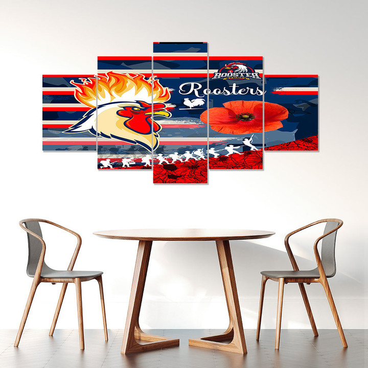 Love New Zealand Canvas Wall Art - Sydney Roosters Style Anzac Day New Canvas Wall Art | africazone.store
