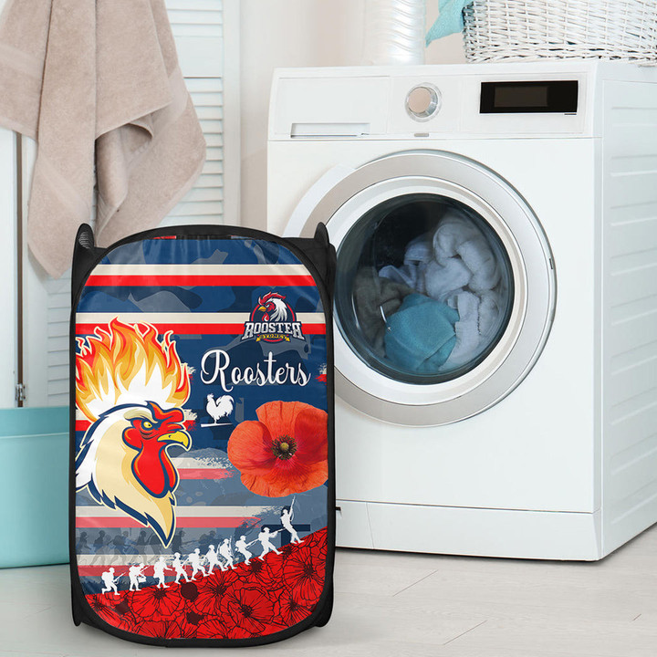 Love New Zealand Laundry Hamper - Sydney Roosters Style Anzac Day New Laundry Hamper | africazone.store
