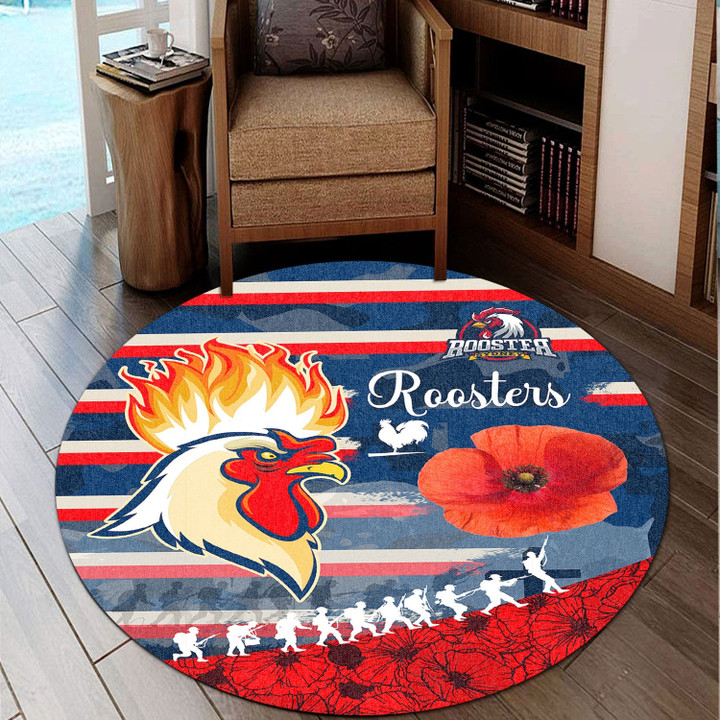 Love New Zealand Round Carpet - Sydney Roosters Style Anzac Day New Round Carpet | africazone.store
