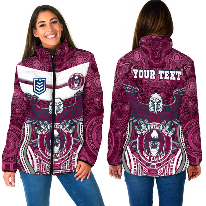 Love New Zealand Clothing - Manly Warringah Sea Eagles New Style Women Padded Jacket A35 | Love New Zealand