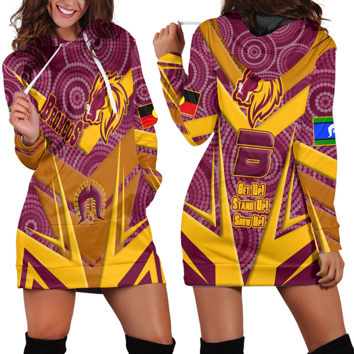 Love New Zealand Clothing - Brisbane Broncos Naidoc 2022 Sporty Style Hoodie Dress A35 | Love New Zealand