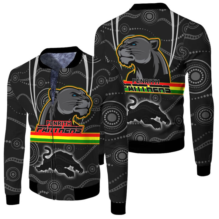 1sttheworld Clothing - Penrith Panthers Head Panthers Fleece Winter Jacket A35 | 1sttheworld
