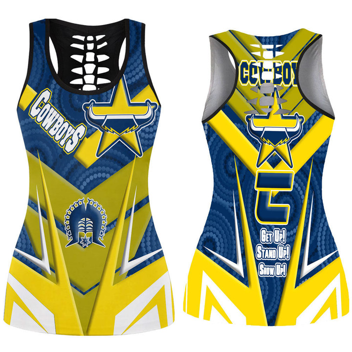 Love New Zealand Clothing - North Queensland Cowboys Naidoc 2022 Sporty Style Hollow Tank Top A35 | Love New Zealand