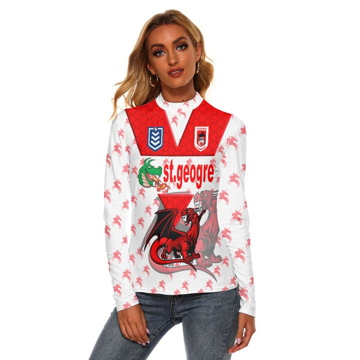 Love New Zealand Clothing - St. George Illawarra Dragons Style New Women's Stretchable Turtleneck Top A35 | Love New Zealand