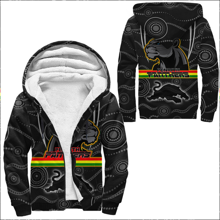 Love New Zealand Clothing - Penrith Panthers Head Panthers Sherpa Hoodies A35 | Love New Zealand