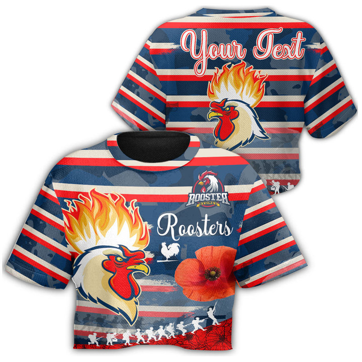 Love New Zealand Clothing - Sydney Roosters Anzac Day New Style Croptop T-shirt A35 | Love New Zealand