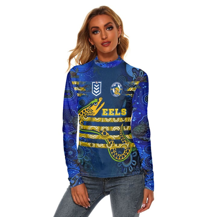 Love New Zealand Clothing - Parramatta Eels New Style Women's Stretchable Turtleneck Top A35 | Love New Zealand