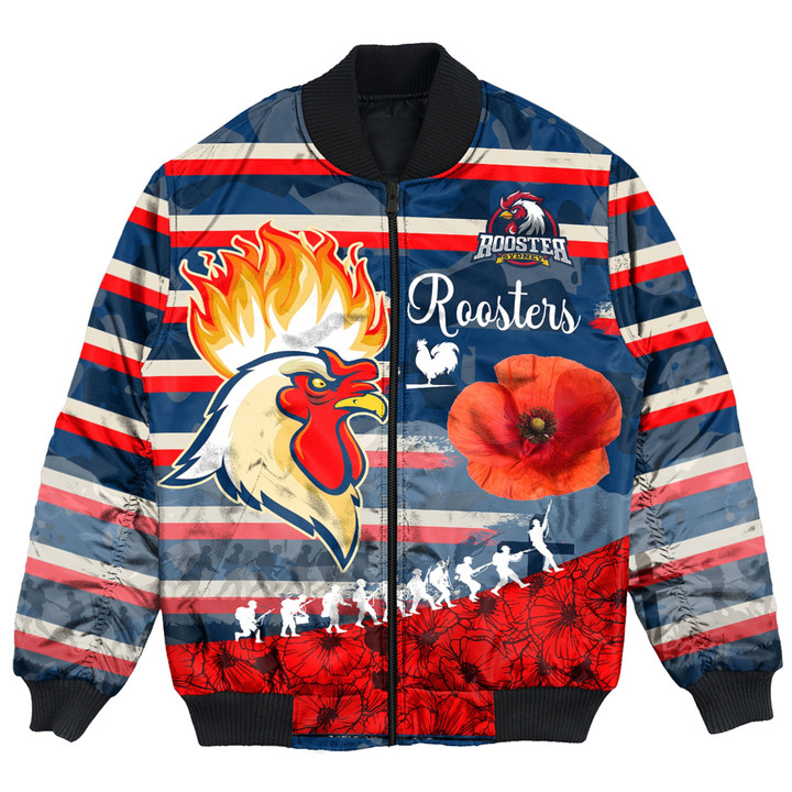 Love New Zealand Clothing - Sydney Roosters Anzac Day New Style Bomber Jackets A35 | Love New Zealand