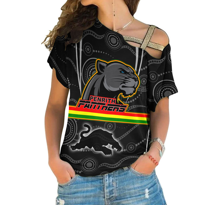 Love New Zealand Clothing - Penrith Panthers Head Panthers One Shoulder Shirt A35 | Love New Zealand